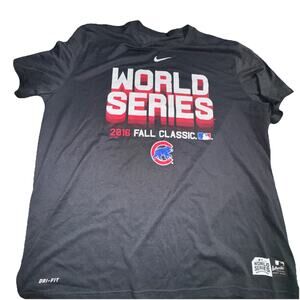 Nike Dri Fit Cubs MLB World Champion Men Shirt XxLarge 2016 Fall Classic (O2)